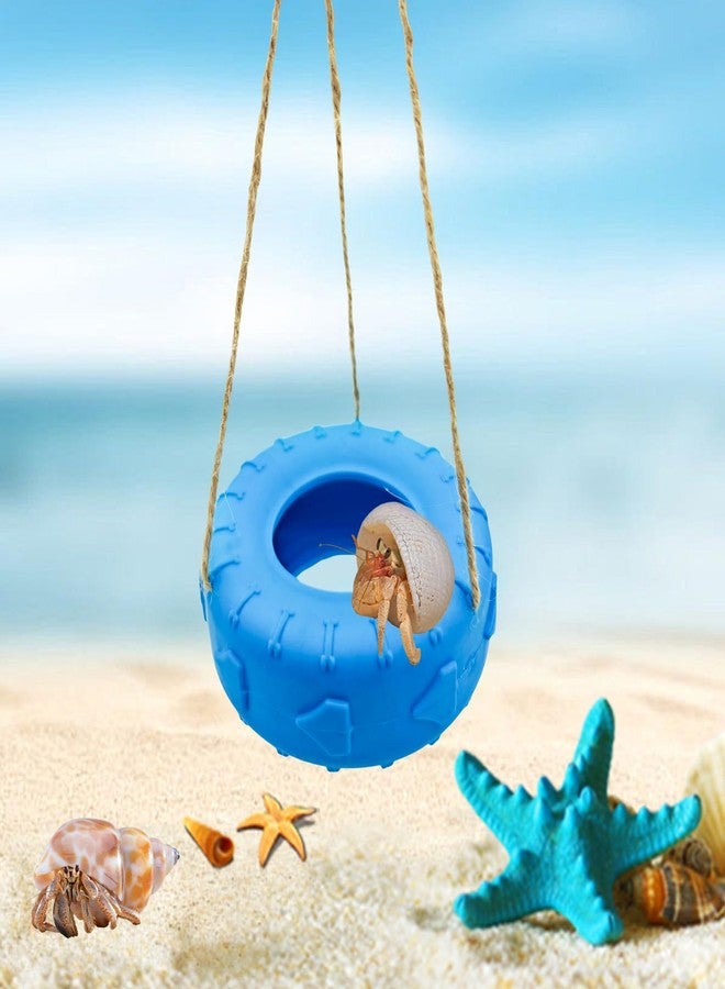 MAGNEECH Colours Hermit Crab Tire Swing,Suction Cup Hook Climbing Toy,Hermit Crab Terrarium Accessories - A Must-Have for Any Reptile Amphibian Small Aquatic Animals Lover(Blue) - Image 1